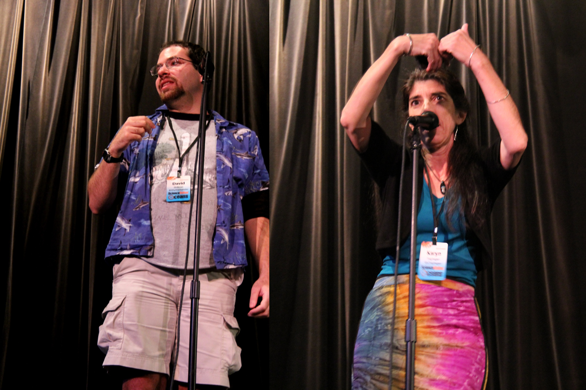 Photo David Shiffman & Karyn Traphagen, OceansOnline Committee, in ScioOceans StoryCollider